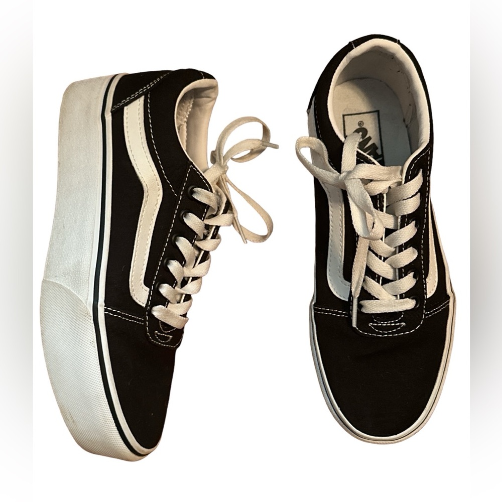 Vans Old Skool Stack Platform Black Skater Skateboard Grunge Sneakers Shoes 6.5
